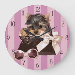 Yorkshire Terrier Puppy Large Clock