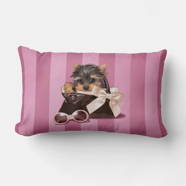 Yorkshire Terrier Puppy Lumbar Cushion (Front)