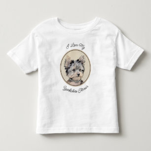 Yorkshire Terrier Puppy Painting Original Dog Art Toddler T-Shirt