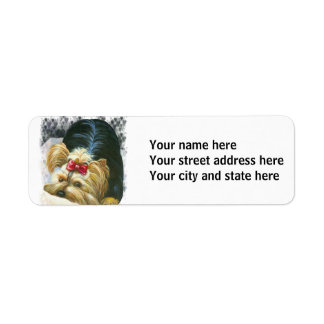 Yorkshire Terrier Puppy Playing Return Address Label