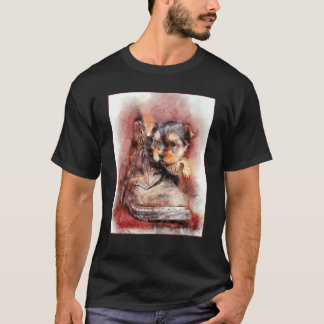 Yorkshire Terrier puppy watercolor for Yorkie owne T-Shirt