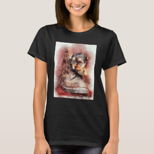 Yorkshire Terrier puppy watercolor for Yorkie owne T-Shirt