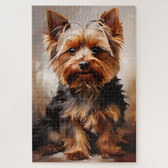 Yorkshire Terrier Realism Art Portrait Jigsaw Puzzle (Vertical)