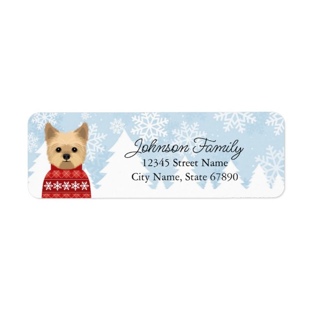 Yorkshire Terrier Return Address Labels (Front)