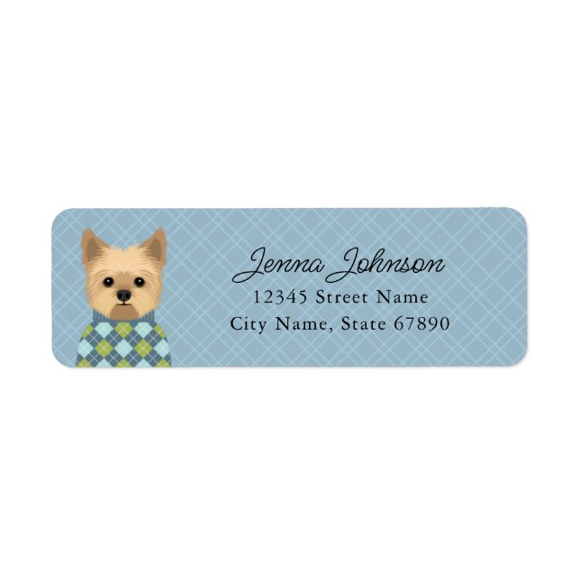 Yorkshire Terrier Return Address Labels (Front)