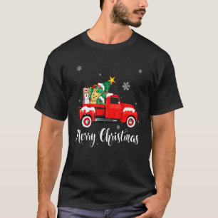 Yorkshire Terrier Ride Red Truck Christmas Pajama T-Shirt