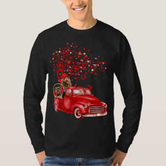 Yorkshire Terrier Riding Truck Valentine Butterfly T-Shirt