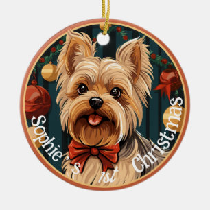 Yorkshire Terrier’s First Christmas Ceramic Ornament