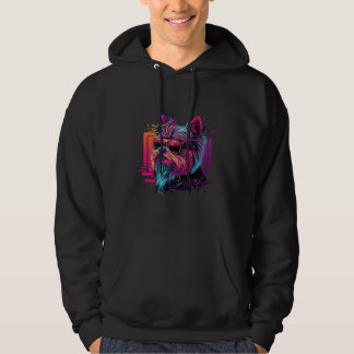 Yorkshire Terrier s Synthwave Sunset Aesthetic Hoodie