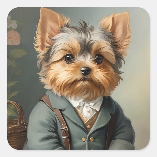 Yorkshire Terrier Square Sticker (Front)