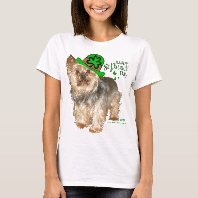 Yorkshire Terrier St Patricks Day T-Shirt (Front)