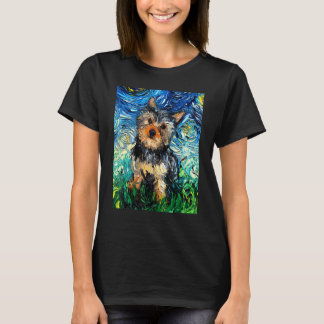 Yorkshire terrier Starry Night Cute Yorkie Dog Art T-Shirt
