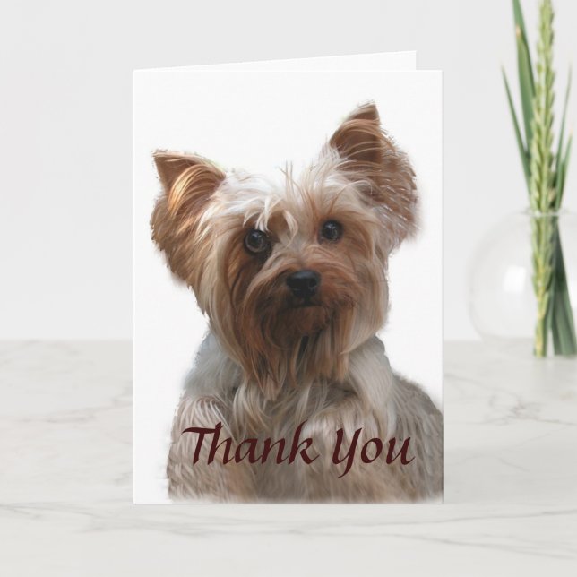 Yorkshire Terrier Thank You Card (Front)