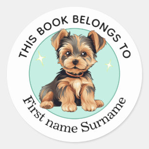 Yorkshire Terrier This Book Belongs To Custom Classic Round Sticker