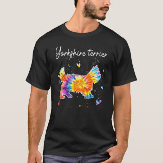 Yorkshire Terrier Tie Dye Rainbow Dog T-Shirt