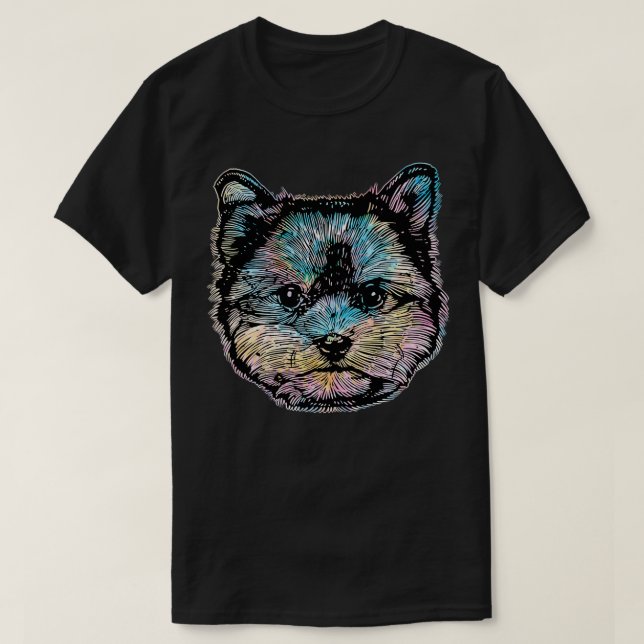 Yorkshire Terrier Tie Dye  T-Shirt (Design Front)