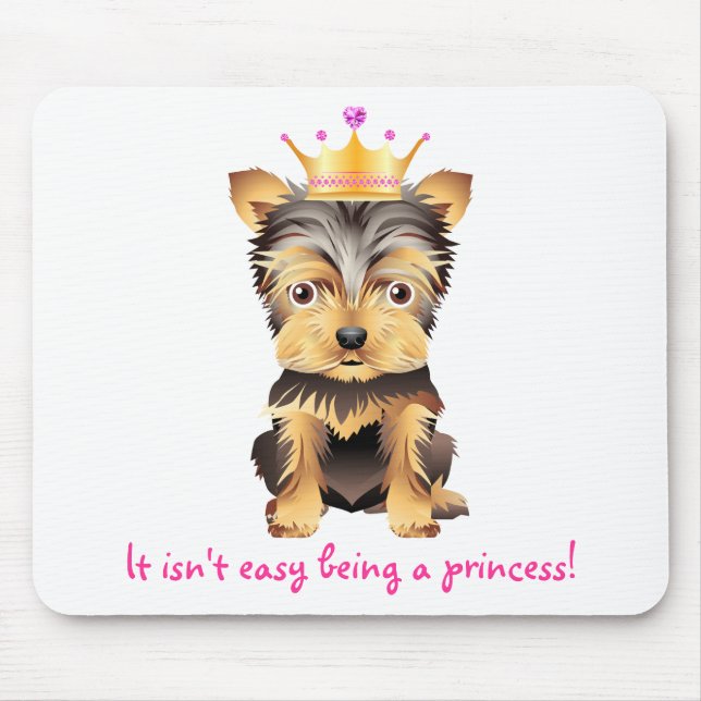 Yorkshire Terrier Toy Dog Princess Gift Mouse Pad (Front)