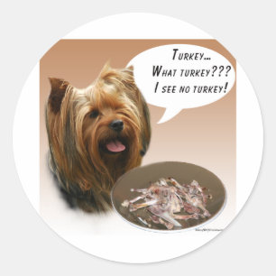Yorkshire Terrier Turkey Classic Round Sticker