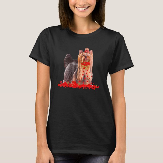 Yorkshire Terrier Valentines Day Dog Dad Dog Mum F T-Shirt (Front)