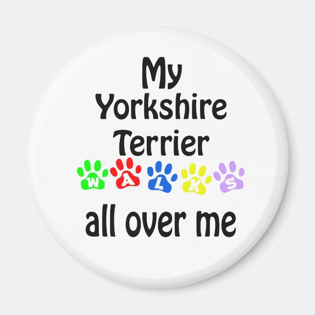 Yorkshire Terrier Walks Design Magnet (Front)
