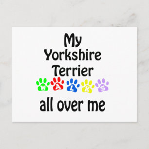 Yorkshire Terrier Walks Design Postcard