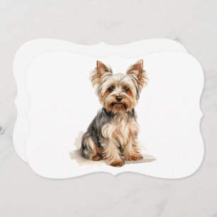 Yorkshire Terrier watercolor print Yorkie dog art Card