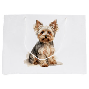 Yorkshire Terrier watercolor print Yorkie dog art  Large Gift Bag