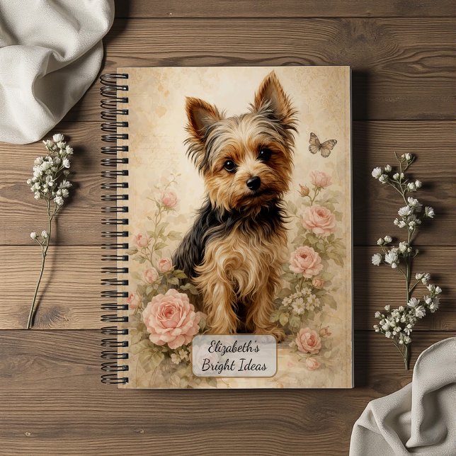 Yorkshire Terrier with Roses Notebook (Creator Uploaded)
