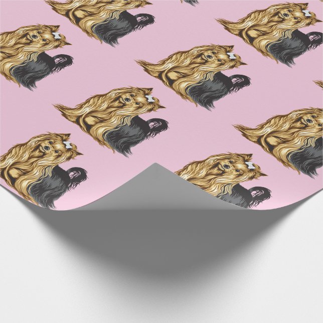 yorkshire terrier wrapping paper (Corner)