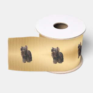 Yorkshire Terrier Wreath Grosgrain Ribbon