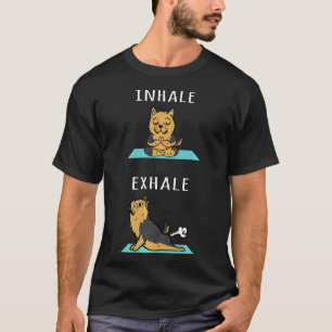 Yorkshire Terrier Yoga Inhale Exhale Funny Dog Gif T-Shirt