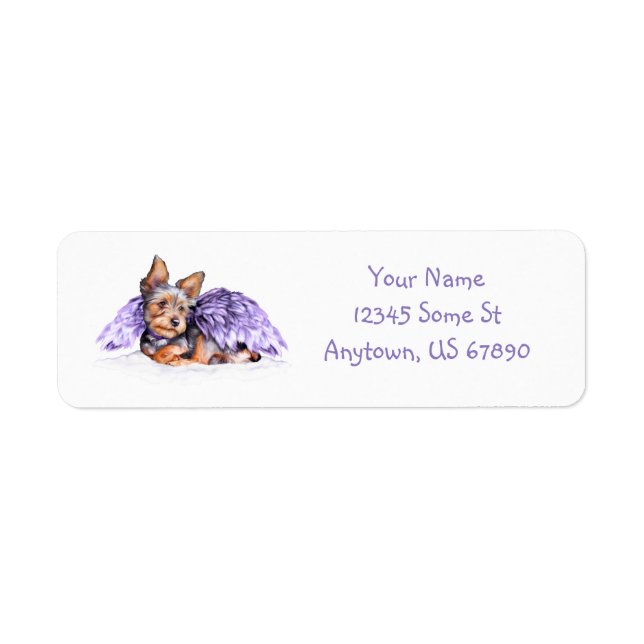 Yorkshire Terrier Yorkie Angel Return Address Label (Front)