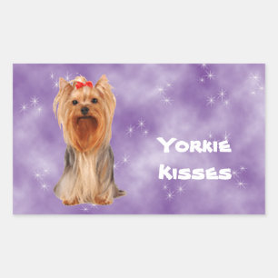 Yorkshire Terrier - Yorkie Kisses Rectangular Sticker
