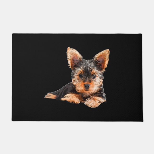 Yorkshire terrier Yorkie Puppy Dog Doormat (Front)