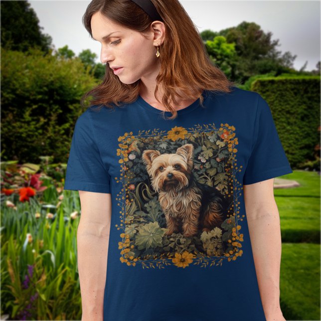 Yorkshire Terrier Yorkie William Morris Style T-Shirt (Creator Uploaded)