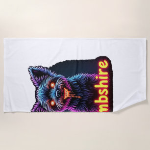 Yorkshire Terrier Yorkie Zombie Dog Halloween Over Beach Towel