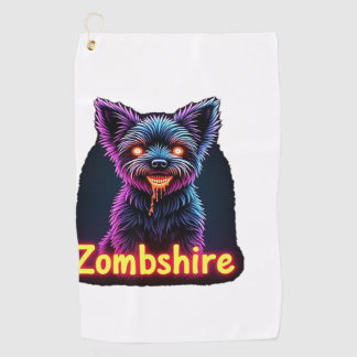 Yorkshire Terrier Yorkie Zombie Dog Halloween Over Golf Towel