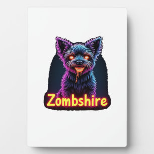 Yorkshire Terrier Yorkie Zombie Dog Halloween Over Plaque