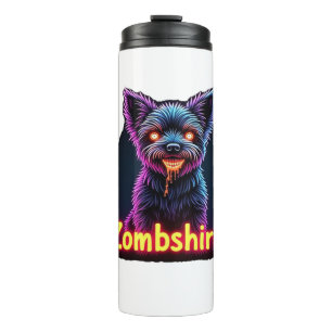 Yorkshire Terrier Yorkie Zombie Dog Halloween Over Thermal Tumbler