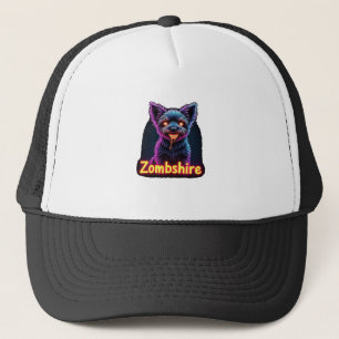 Yorkshire Terrier Yorkie Zombie Dog Halloween Over Trucker Hat