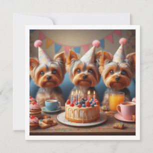 Yorkshire terrier, Yorkshire birthday Invitation