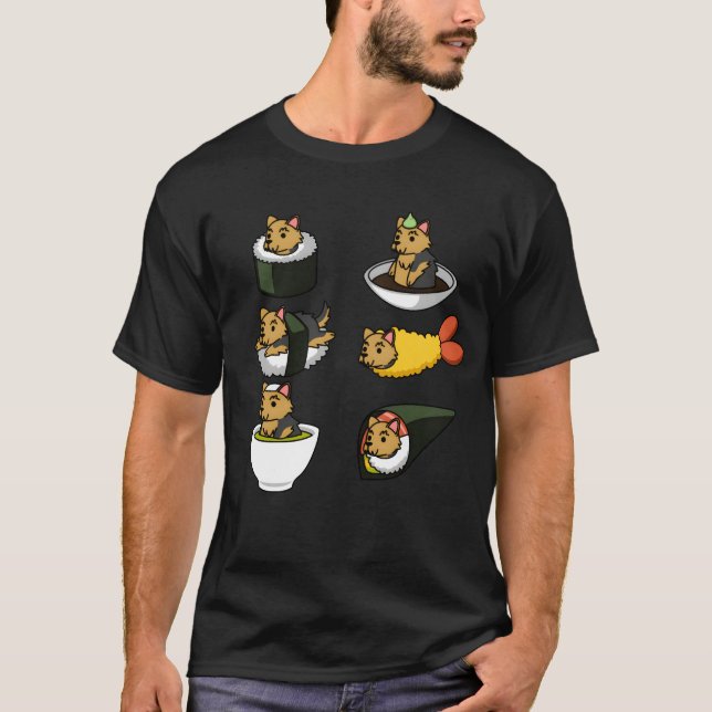Yorkshireerrier Japanese Food boy T-Shirt (Front)