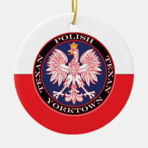 Yorktown Round Polish Texan Ceramic Ornament