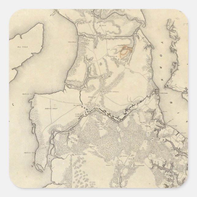 Yorktownto Williamsburg Square Sticker (Front)