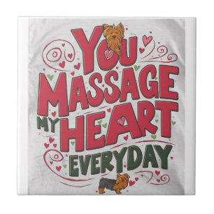 Yorky heart massage ceramic tile
