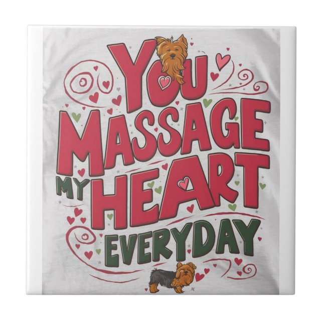 Yorky heart massage  ceramic tile (Front)