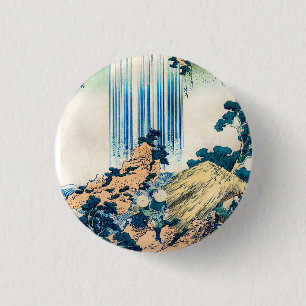Yoro Waterfall Mino Province by Katsushika Hokusai 3 Cm Round Badge