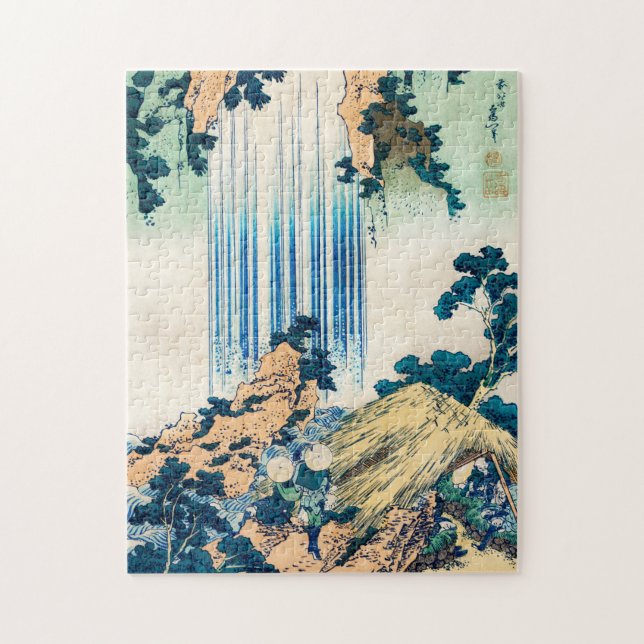 Yoro Waterfall Mino Province by Katsushika Hokusai Jigsaw Puzzle (Vertical)