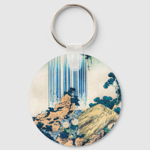 Yoro Waterfall Mino Province by Katsushika Hokusai Key Ring