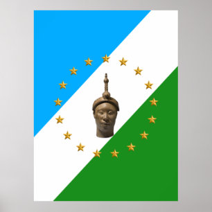 Yoruba Flag Oduduwa Yoruba Nation Poster
